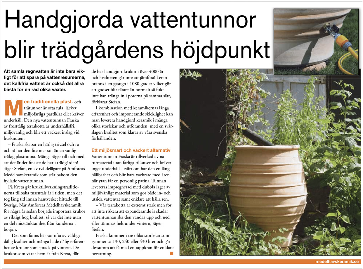 Reportage om regnvattentunnan Fraska i Aftonbladet